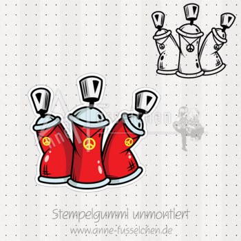 Motivstempel - Drei Spraydosen