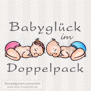 Textstempel - Babyglück im Doppelpack 01 - Beispiel