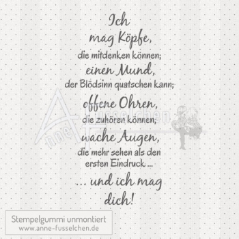 Textstempel - Ich mag Köpfe ...