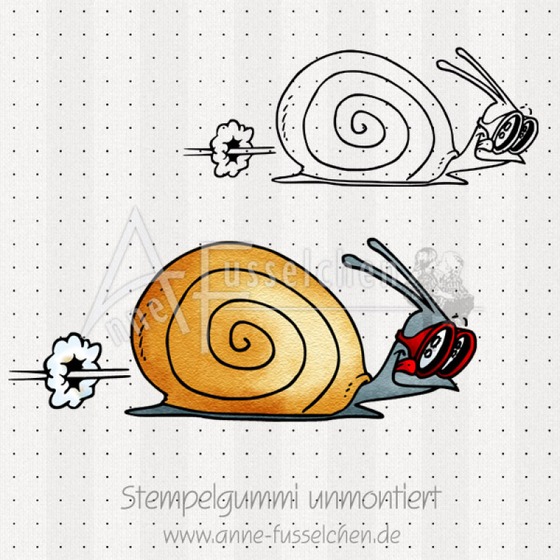 Motivstempel - Rennschnecke Siggi