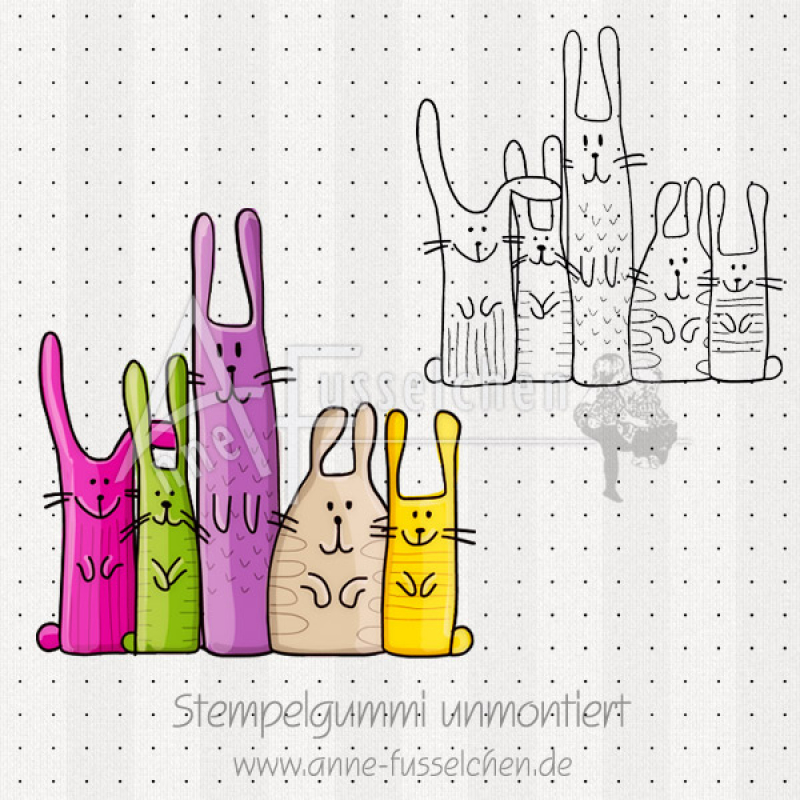 Motivstempel - Doodle Hasen 01