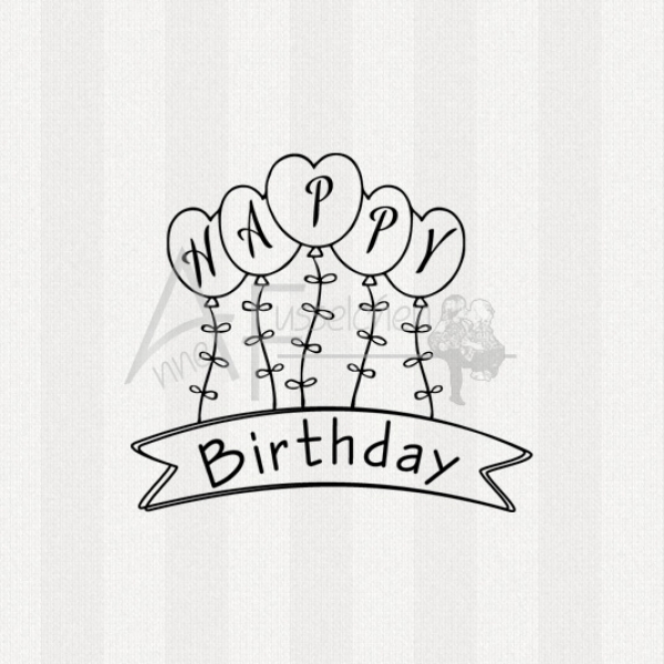 Textstempel - Happy Birthday 01 (kl)