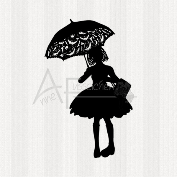 Motivstempel - Mädchen mit Schirm 02
