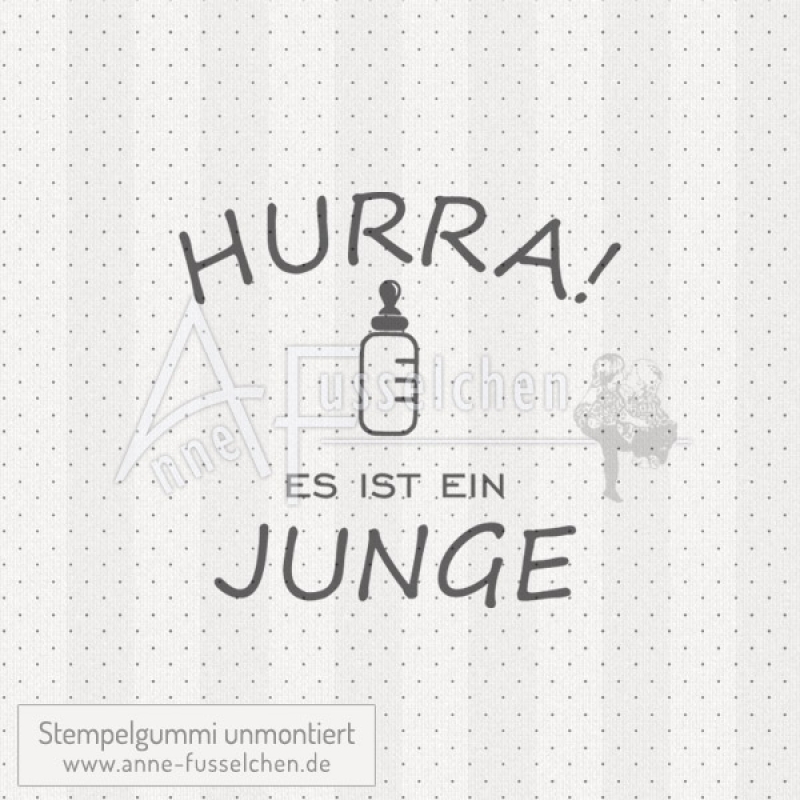 Textstempel - Hurra! Es ist ein Junge 03