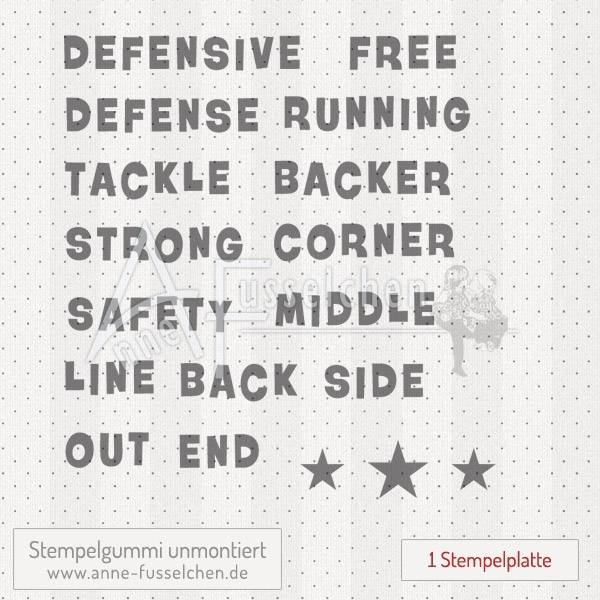 Textstempel - American Football Defense