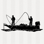 Motivstempel - Angler im Boot